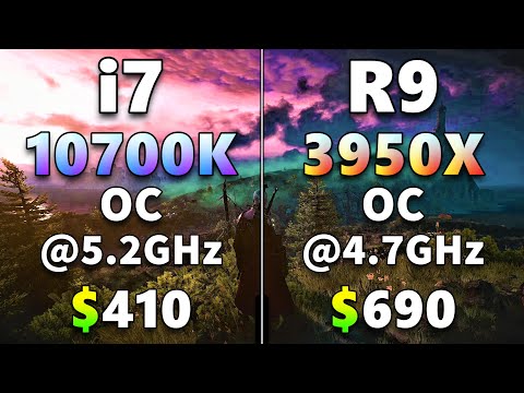 Core i7 10700K OC @5.2GHz vs Ryzen 9 3950X OC @4.7GHz - YouTube