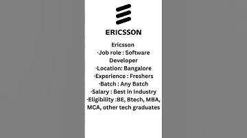ericsson software developer | OFF CAMPUS  | Top companies hiring
