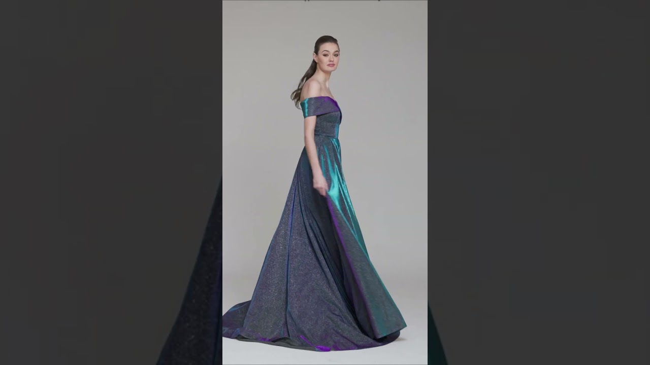 Sweetheart Metallic Glitter Off the Shoulder Prom Dresses 