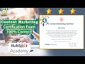 Content Marketing Certified Exam Answers 2022 | HubSpot | Skillshop