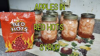 Canning Apples In Cinnamon Red Hot Syrup