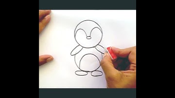 Penguin Drawing | Very Easy Penguin Drawing | Step by Step #drawing #shorts