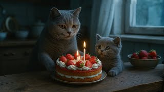 Mama Cat Bakes the Cutest Birthday Cake Ever 🍓🎂