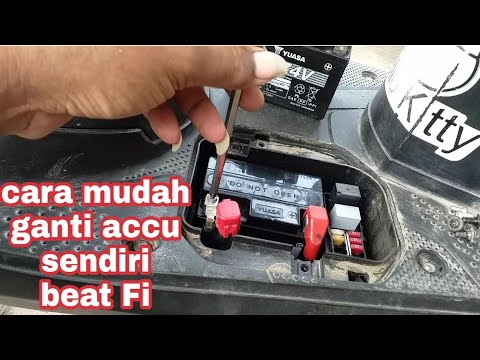 Cara mengganti accu aki  pada motor  beat  FI YouTube