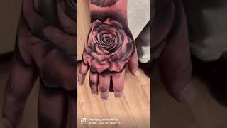 Rose Hand Tattoo By Tony At .Kenttattooartists.co.uk
