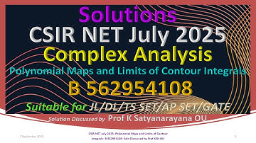 CSIR NET juli 2025 | Polynomiale kaarten en limieten van contourinternationals | B 562954108 | Op...