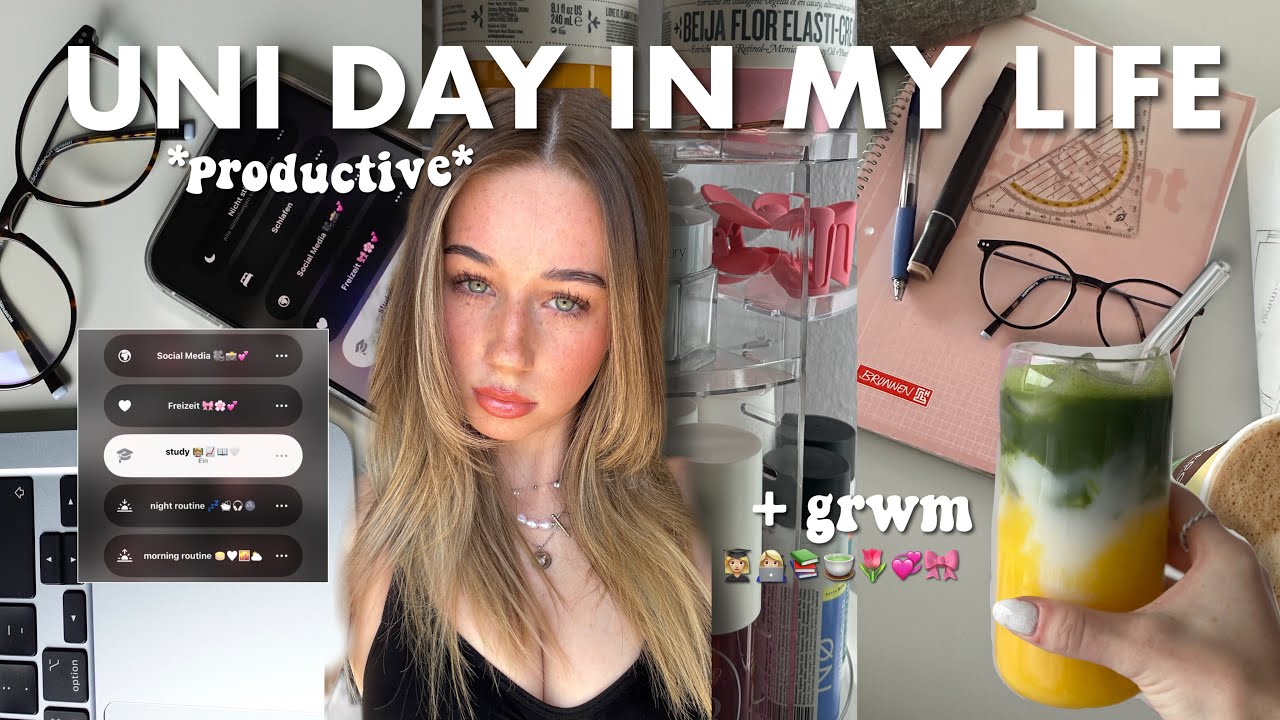 produktiver Unitag in meinem Leben 🎀👩🏼‍💻🍵 lernen, Matcha & Morgenroutine