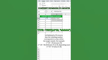 Convert Numbers to Months in Excel! #excelshorts