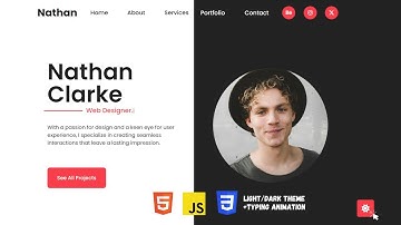 How To Make LIGHT/DARK Theme Portfolio with Typing Animation Using HTML, CSS & JS