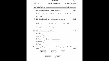 1st class FA4 English question paper 2023-2024