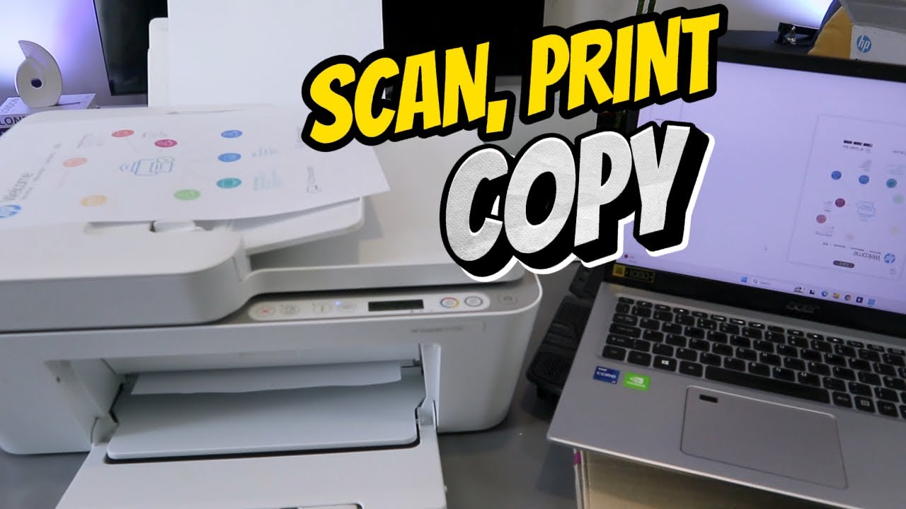 How To Scan To Computer With HP DESKJET 4120e Printer, Print and Copy ...