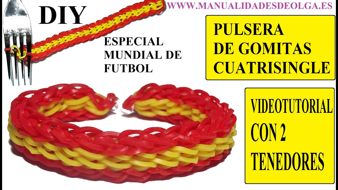 Como hacer pulseras con gomas de colores