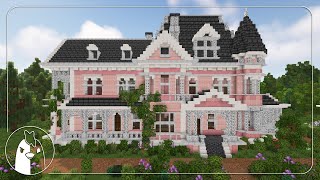 Pink Manor | Victorian Mansion & Greenhouse | Minecraft Timelapse screenshot 5