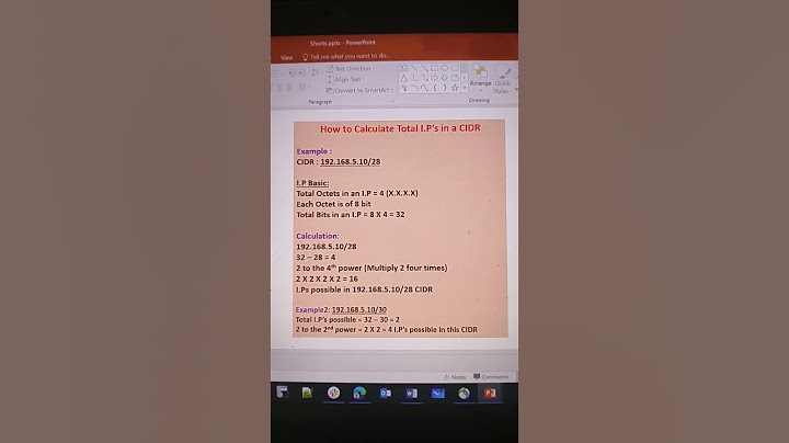 How to calculate total i.p's in a CIDR