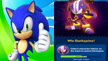 Sonic Dash - DARKSPINE SONIC New Character Update - 65 Characters Unlocked Collect Tokens Gameplay