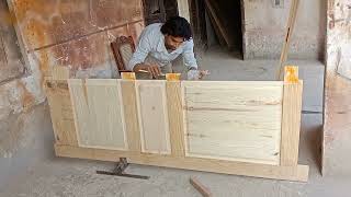 Creative solid wood door making in easy way / How to build a solid wooden door 