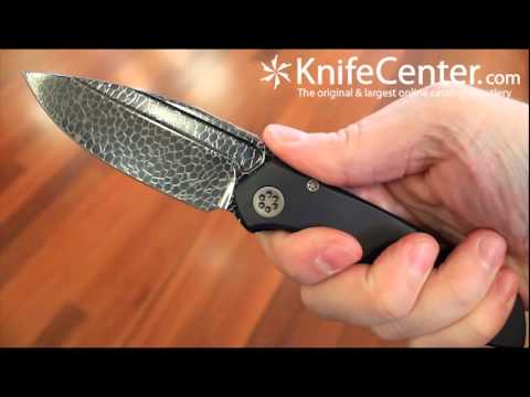 Marfione Custom Knives Anax Blued Ball Bearing Damascus Blade - Marfione Custom Knives Anax Blued Ball Bearing Damascus Blade
