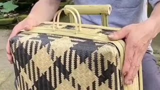 Three Stylish Bamboo Suitcases Bamboo Crafts #satisfying #craft