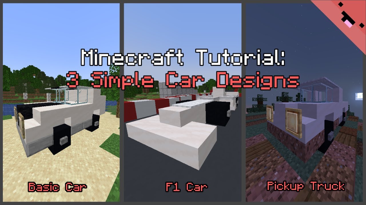 Simple Car In Minecraft Minecraft Tutorial: 3 Simple Car Designs - YouTube