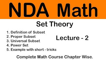 NDA math chapter set theory lecture  || NDA complete math course || nda trick