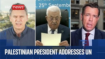 Palestinian President delivers address to UN General Assembly | Sky News coverage and analysis