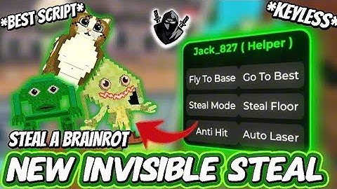  *NEW* 🔥Steal A Brainrot Script *NO KEY* -Instant Steal/Invisible Steal Pastebin Link - Rebirth 16 💫