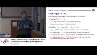 Celebrity Michael E. Davies: Inexact gradient projection and fast data driven compressed sensing Profile