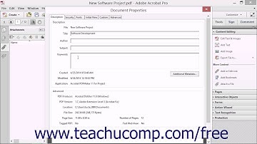 Adding Metadata - Adobe Acrobat XI Training Tutorial Course