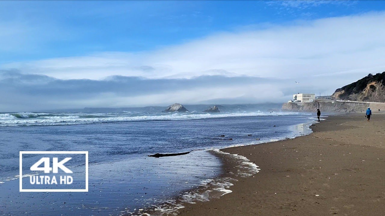Ocean Beach San Francisco Walking Tour | Relaxation Sound | 4K 60FPS