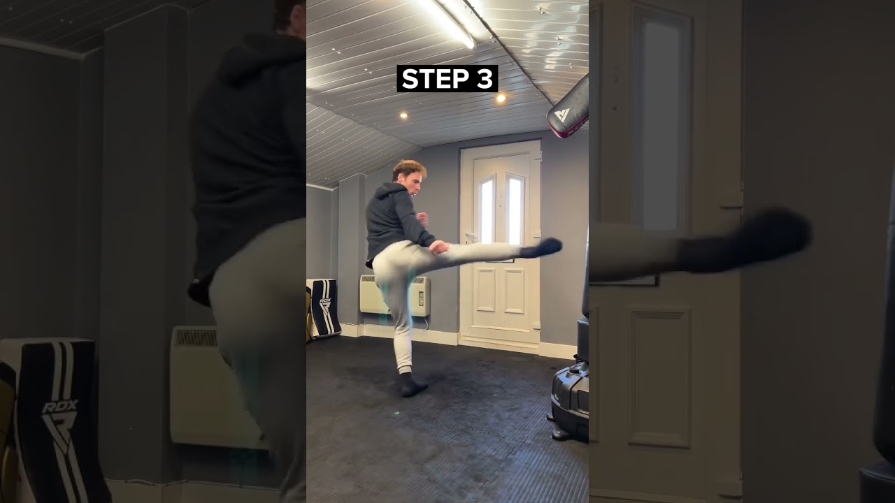 Spinning hook kick combination 