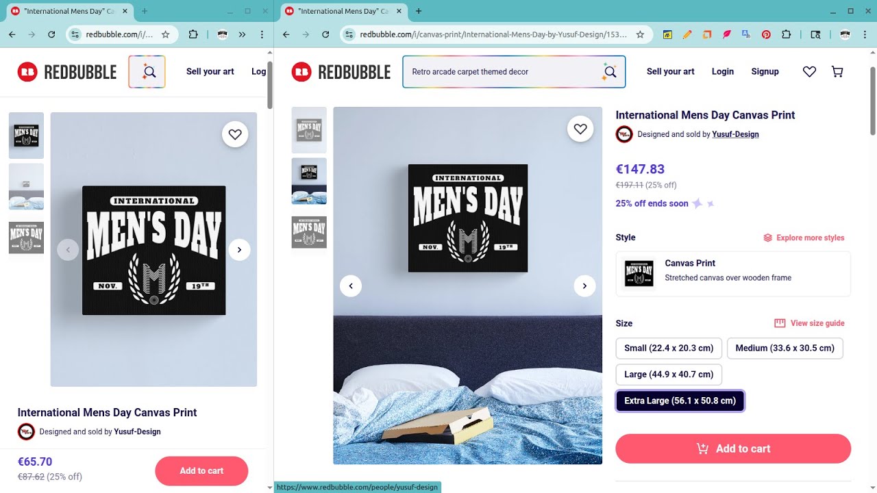 Canvas Print  ||  **Perfect Gift! International Men's Day, November 19th**  