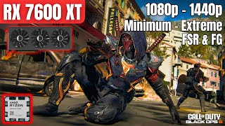 RX 7600 XT & R5 7500F: COD Black Ops 6 | Multiplayer | Minimum - Extreme | 1080p - 1440p | FSR | FG