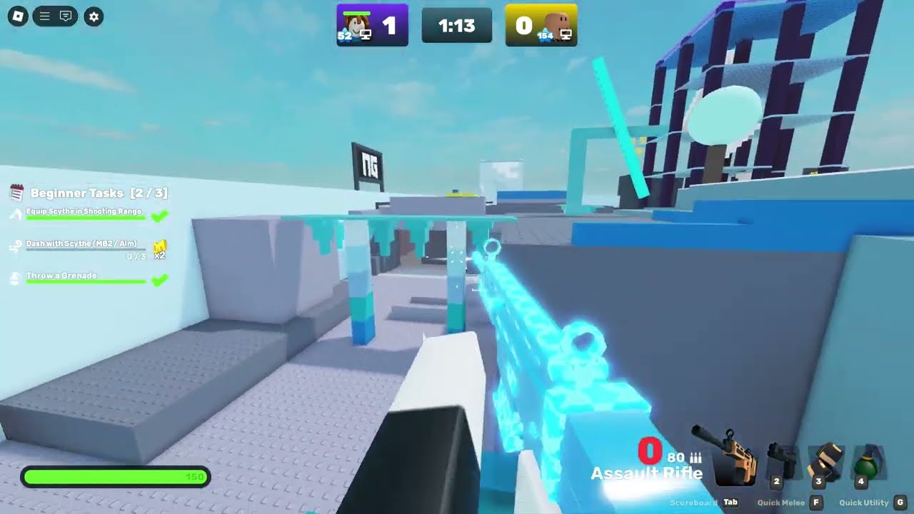 I only play with default weapons settings in Rivals on Roblox