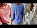 Топовый вязаный свитер спицами! Вязаная мода 2023, модные идеи вязания