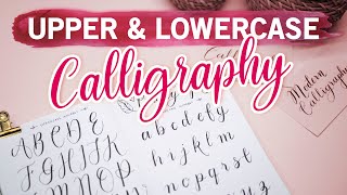 How to write MODERN CALLIGRAPHY in UpperCase & LowerCase with Worksheet