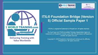 Sample Paper | ITIL® Foundation Bridge (version 5) | AXELOS | PeopleCert 1WorldTraining.com