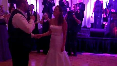 Noah Sokoloff serenades his bride, Becca "Let's st...