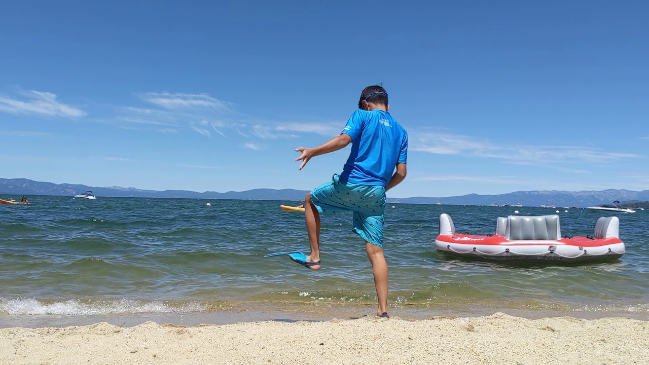 Aden funny acting at Heavenly beach