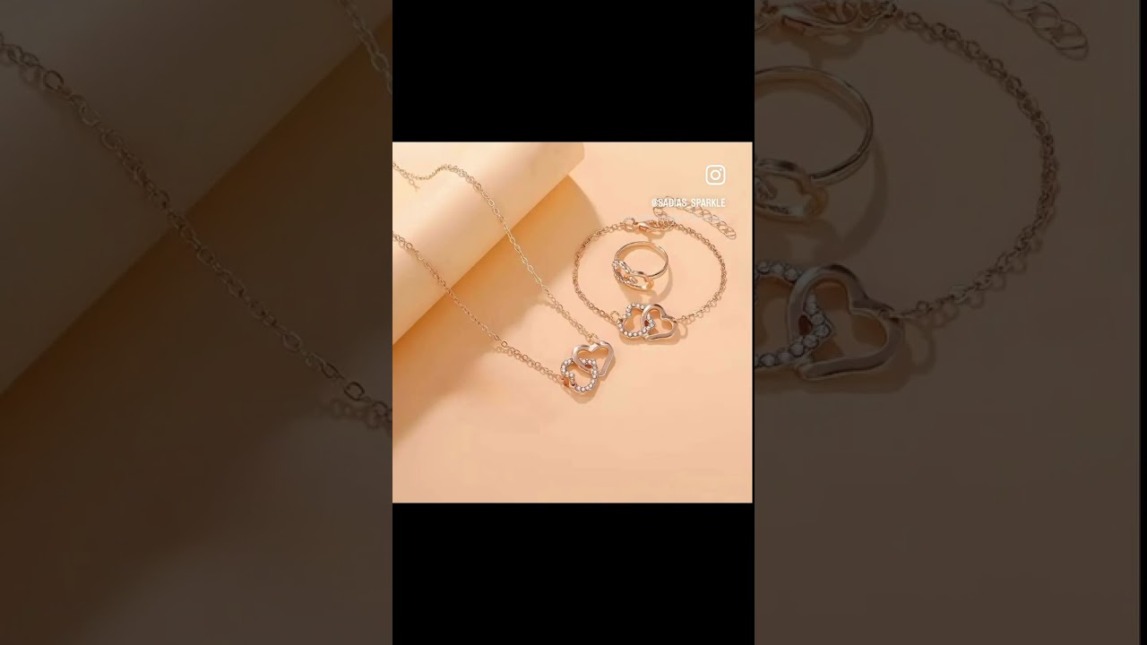 3 pc lightweight Elegant Romantic Heart-Shaped Women's Jewelry Set,