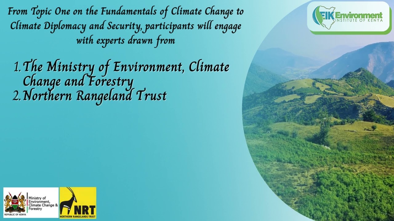 Upcoming Climate Change Training Course