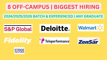 8 URGENT JOBS for 2024/2025/2026 batch & Experienced | Any Graduate | MASS HIRING