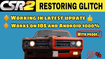 CSR2 Restoring Glitch on Iphone PART2 | Works In Latest Update 100%| ioS | New Glitch
