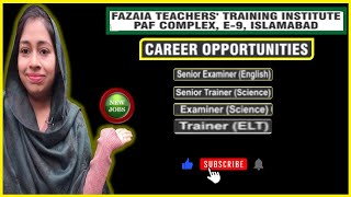 Fazaia Teachers Training Institute Islamabad Jobs | PAF Complex Islamabad Jobs @NaukriDhundo
