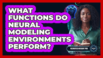 What Functions Do Neural Modeling Environments Perform?