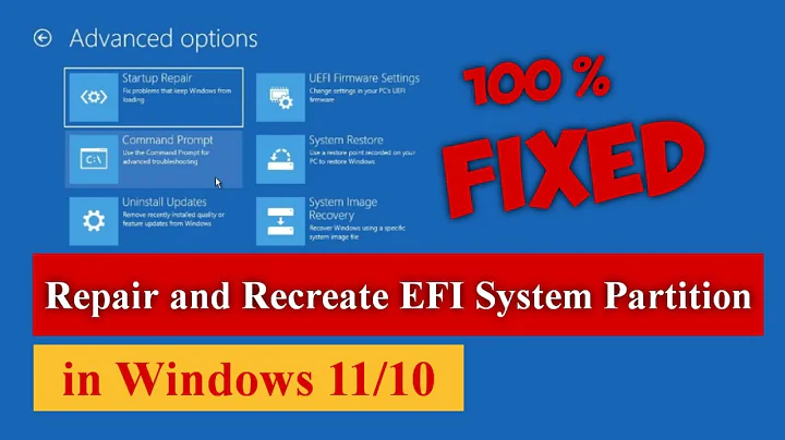 Repair and Recreate EFI System Partition in Windows 11/10 [100% Fixed] #gpt #uefi #efi