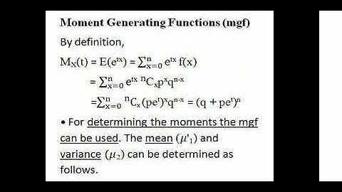 Moment Generating Function of BD|Third SEM UG|Calicut University|Complimentary Statistics
