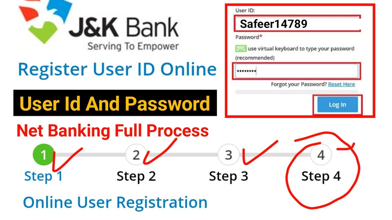 🛑JK Bank Net Banking Account Kaise Banaye | Jk Bank E Bank User Id And Password Created Online