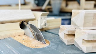 The process of firmly joining woods using a corner cutting jig / woodworking