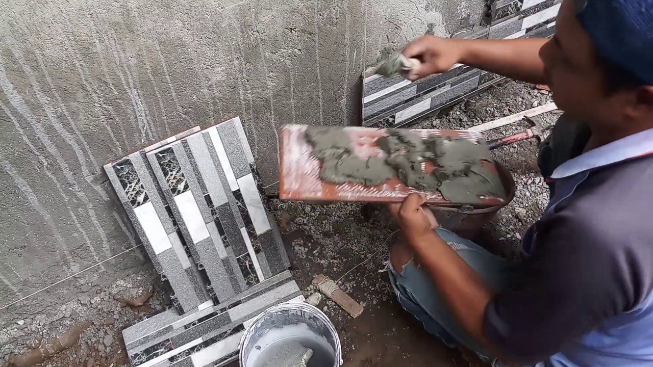  Cara  memasang  dinding keramik  motif batu alam YouTube
