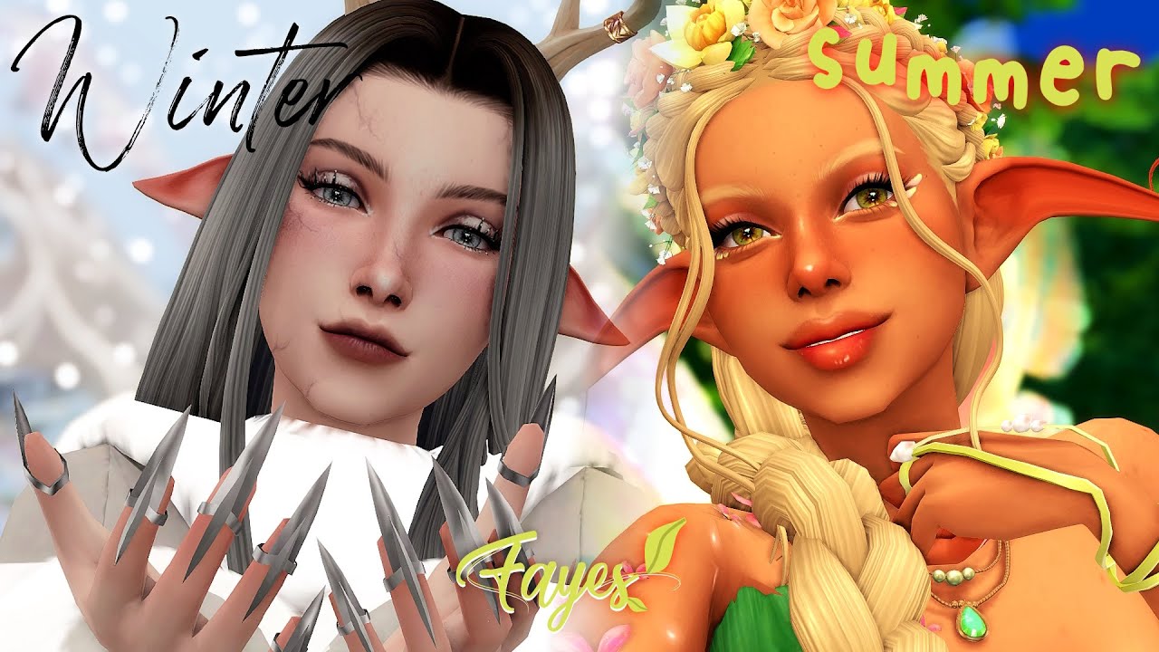 Different Seasons as Faeries ❄️🌺 | The Sims 4 Create-a-sim Collab with 